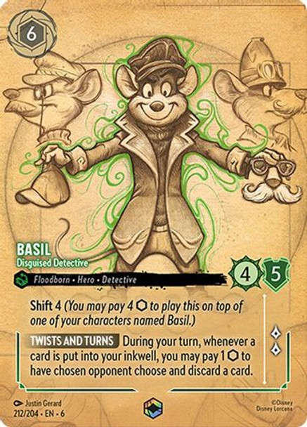 [LOR06-212/204](E) Basil - Disguised Detective (Enchanted) (Foil)