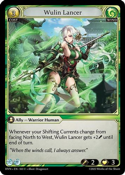 [GA06-1st][HVN-EN-183](U) Wulin Lancer (Foil)