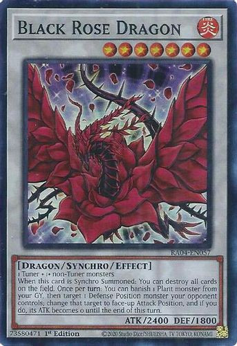 [RA04-EN057A] Black Rose Dragon (Blue Background) (Super Rare)<1st>
