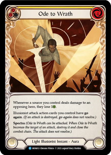 FAB04 MON-013R Ode to Wrath (yellow) Rainbow Foil (Unl ed)