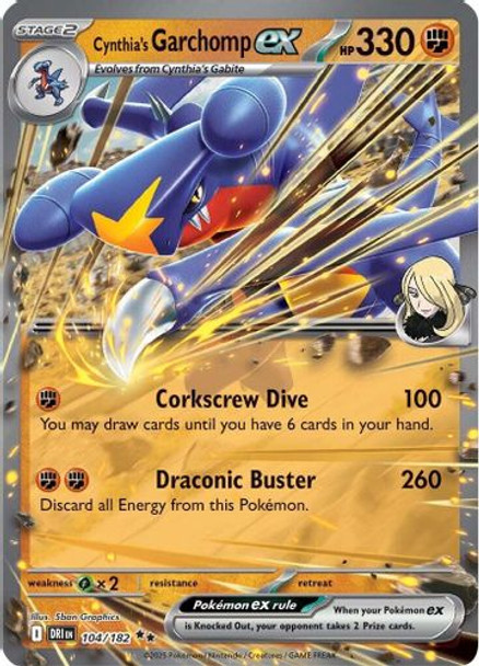 [SV10][DRI-104/182](RR) Cynthia's Garchomp ex (Holo)