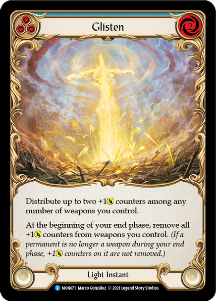 FAB04 MON-071R Glisten (blue) Rainbow Foil (Unl ed)