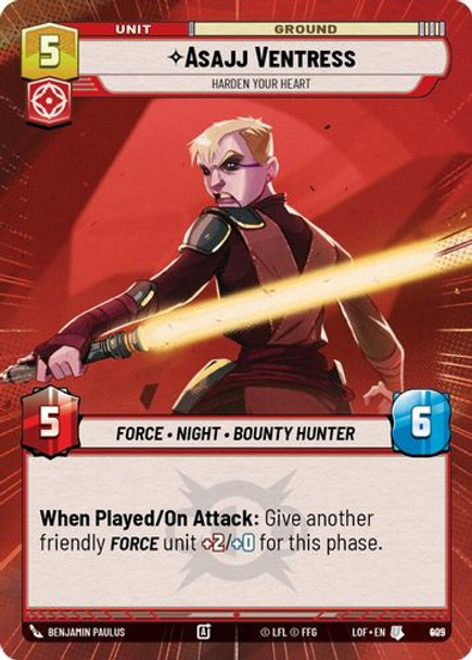 [05-LOF-EN-0905](U) Asajj Ventress - Harden Your Heart (Hyperspace) (Foil)