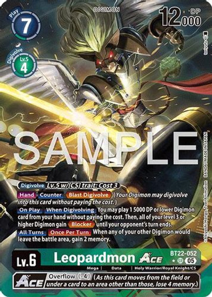 [BT22-052](SR) Leopardmon ACE (1 Star Alt Art) (Foil)