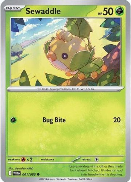 [SV10d][WHT-001/086](C) Sewaddle (Reverse Holo)