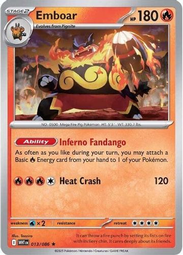 [SV10f][WHT-013/086](R) Emboar (Master Ball Holo)
