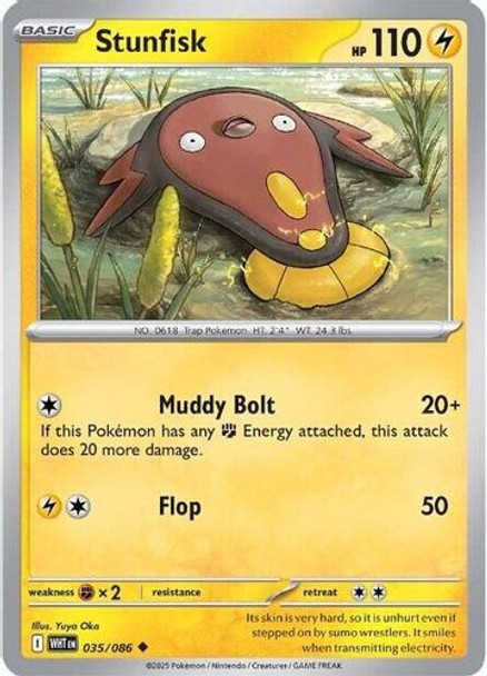 [SV10f][WHT-035/086](UC) Stunfisk (Master Ball Holo)