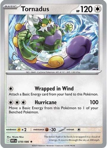 [SV10f][WHT-078/086](R) Tornadus (Master Ball Holo)