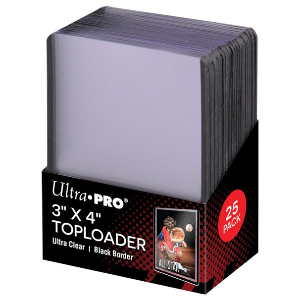 Ultra Pro Top Loader Black Border (3'x4') 25 pack