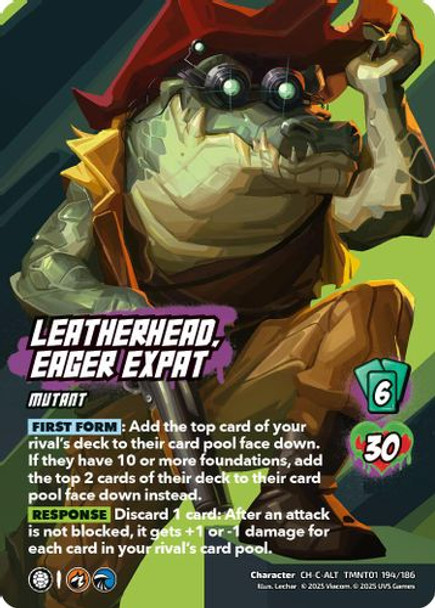 [TMNT01-194/186](CH-C-ALT) Leatherhead, Eager Expat (Alternate Art) (Foil)