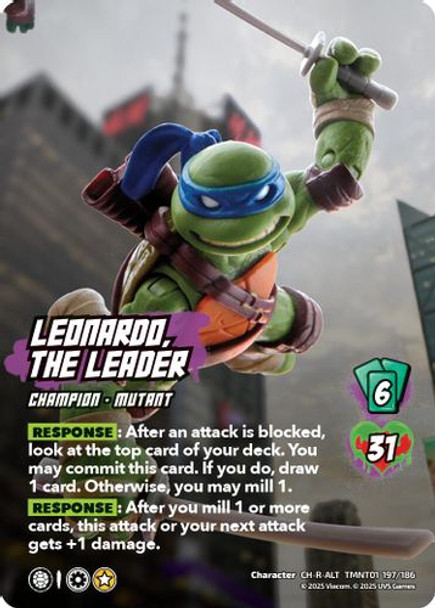 [TMNT01-197/186](CH-R-ALT) Leonardo, the Leader (Alternate Art) (Foil)