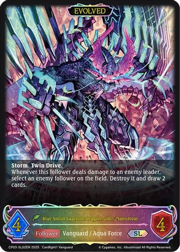 [CP03-SL02EN](SL) Blue Storm Supreme Dragon, Glory Maelstrom (Evolved) (Super Legendary)