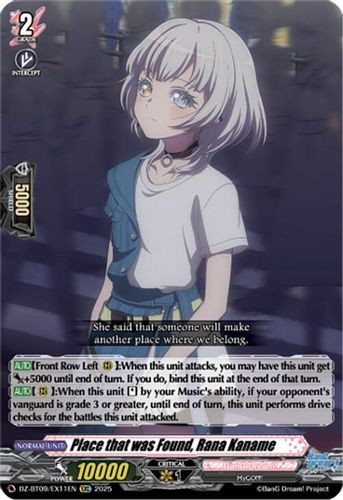 [DZ-BT09/EX11EN](EXC) Place that was Found, Rana Kaname