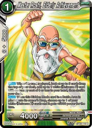 [BT28-118](C) Master Roshi, Elderly Achievement