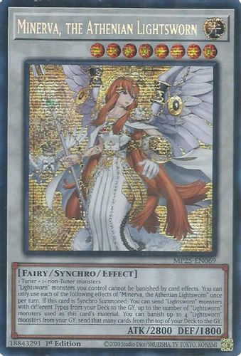 [MP25-EN069] Minerva, the Athenian Lightsworn (Prismatic Secret Rare)<1st>
