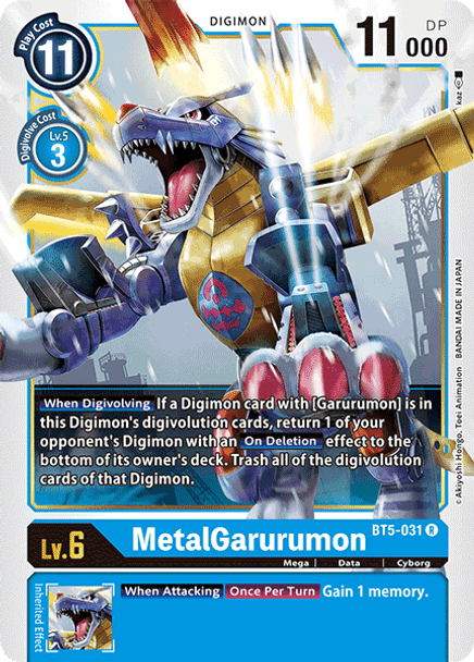 BT05-031R MetalGarurumon (Prerelease Stamp)