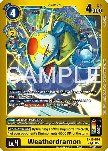 [EX10-014](C) Weatherdramon (1 Star Color Frame) (Foil)