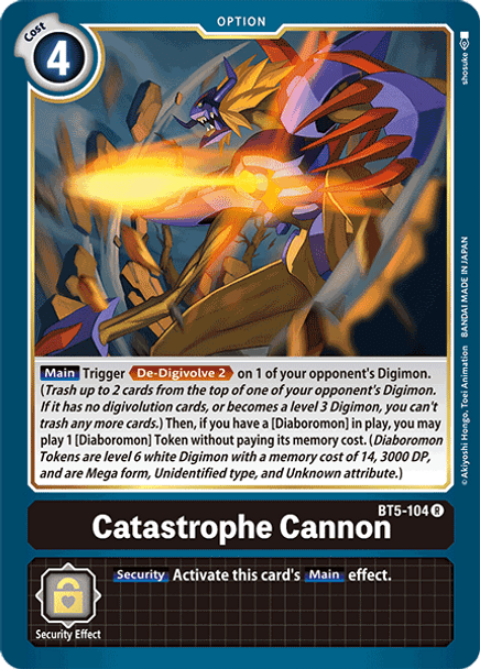 BT05-104R Catastrophe Cannon (Prerelease Stamp)