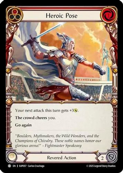 [FAB18 1st][SUP-057](C) Heroic Pose (Red) (Rainbow Foil)