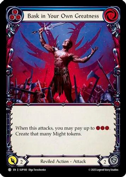 [FAB18 1st][SUP-100](C) Bask in Your Own Greatness (Blue) (Rainbow Foil)