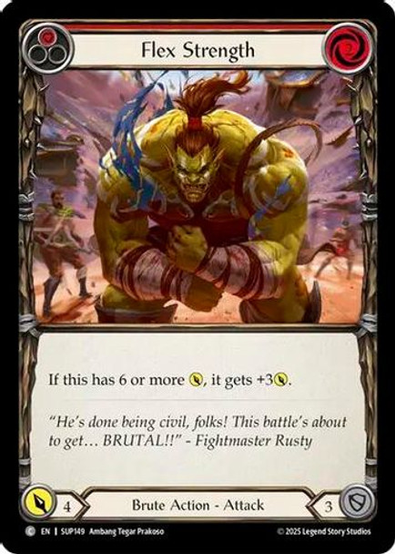 [FAB18 1st][SUP-149](C) Flex Strength (Red) (Rainbow Foil)