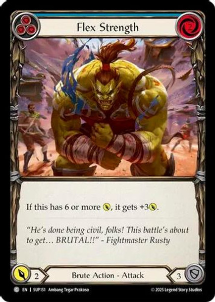[FAB18 1st][SUP-151](C) Flex Strength (Blue) (Rainbow Foil)