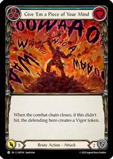 [FAB18 1st][SUP-154](C) Give 'Em a Piece of Your Mind (Blue) (Rainbow Foil)