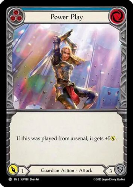 [FAB18 1st][SUP-188](C) Power Play (Blue) (Rainbow Foil)