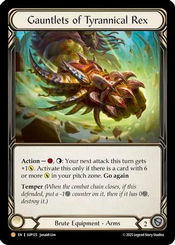 [FAB18 1st][SUP-125](L) Gauntlets of Tyrannical Rex (Rainbow Foil)