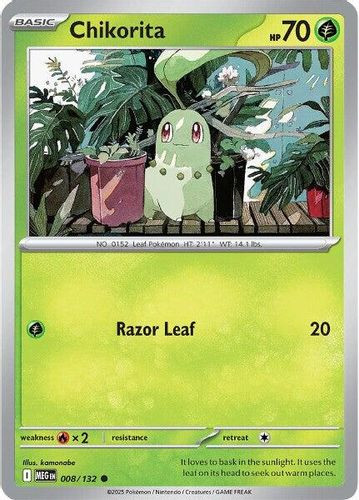|ME01|[MEG-008/132](C) Chikorita {Reverse Holo}