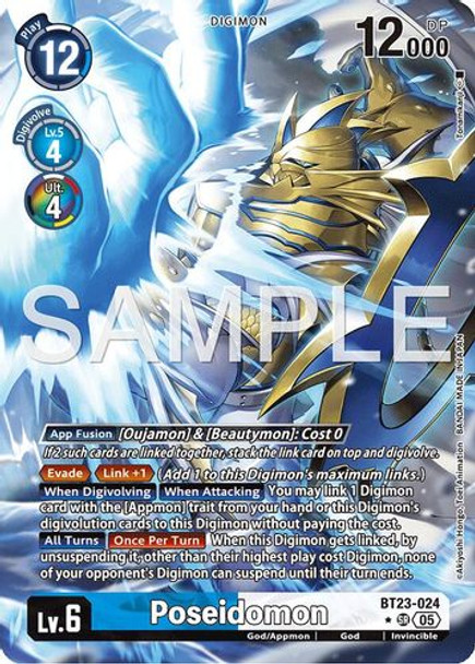 [BT23-024](SR) Poseidomon (1 Star Alt Art) (Foil)