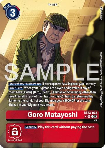 [BT23-078](U) Goro Matayoshi (1 Star Alt Art) (Foil)