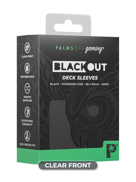 Palms Off Gaming - Blackout Deck Sleeves (100pk) (Clear) (Black)