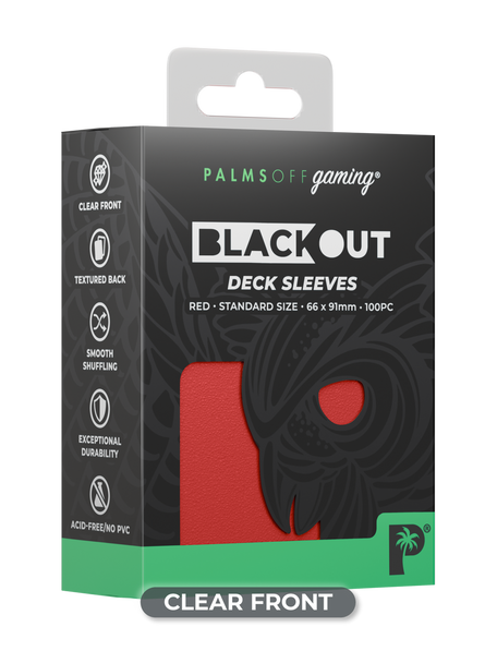 Palms Off Gaming - Blackout Deck Sleeves (100pk) (Clear) (Red)