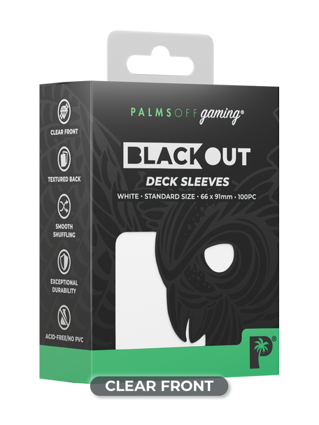 Palms Off Gaming - Blackout Deck Sleeves (100pk) (Clear) (White)