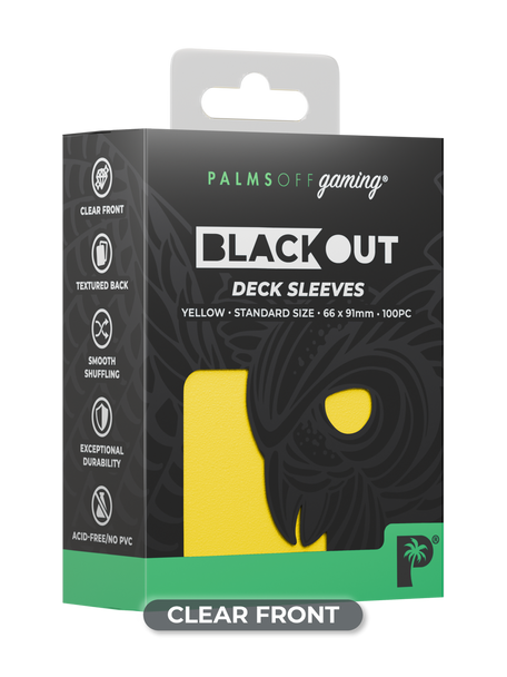 Palms Off Gaming - Blackout Deck Sleeves (100pk) (Clear) (Yellow)