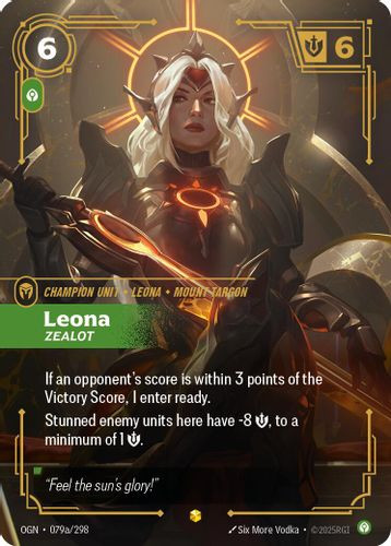 |RB01|[OGN-079a/298](AA) Leona - Zealot {Alt Art} {Foil}