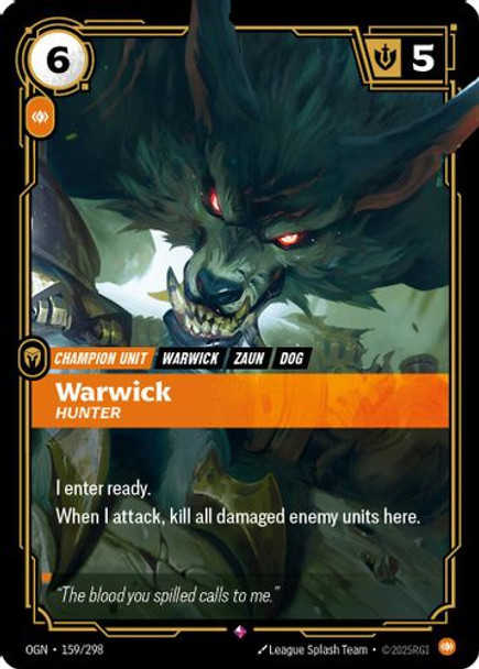 |RB01|[OGN-159/298](R) Warwick - Hunter {Foil}