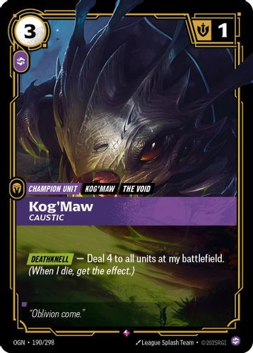 |RB01|[OGN-190/298](R) Kog'Maw - Caustic {Foil}