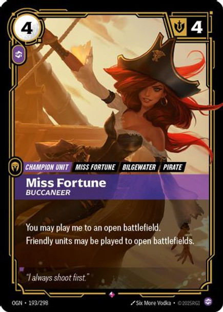 |RB01|[OGN-193/298](R) Miss Fortune - Buccaneer {Foil}