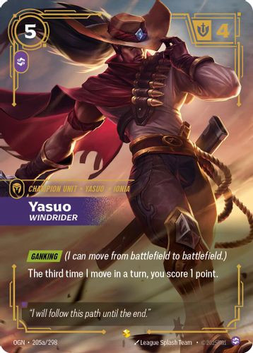 |RB01|[OGN-205a/298](AA) Yasuo - Windrider {Alt Art} {Foil}