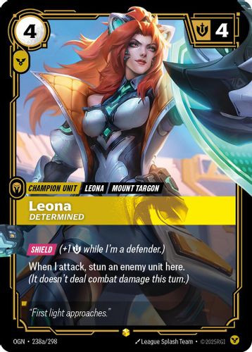 |RB01|[OGN-238a/298](AA) Leona - Determined {Alt Art} {Foil}