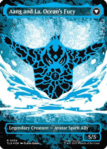 [TLA-0359](R) Aang, Swift Savior // Aang and La, Ocean's Fury (Borderless) (Neon Ink Foil)