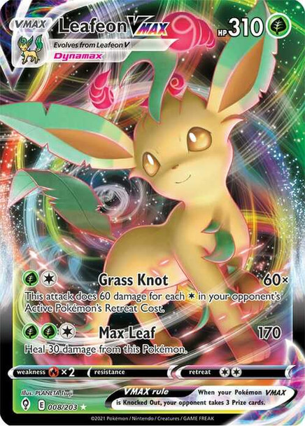 [SWSH07][EVS-008/203UR] Leafeon VMAX (Holo)