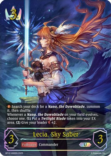 [BP12-U02EN](U) Lecia, Sky Saber (Ultimate Foil)