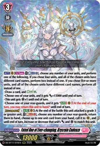 [DZ-BT11/016EN](RRR) Fated One of Ever-changing, Krysrain Cadenza