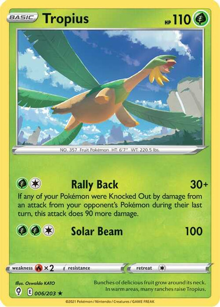 SWSH07-006/203R Tropius (Reverse Holo)