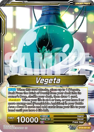 [BT29-057](SLR) Vegeta // Vegeta, Warrior Race Pride (Foil)