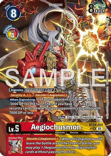 [BT24-014](R) Aegiochusmon (1 Star Alt Art) (Foil)