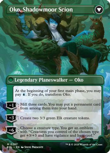 [ECL-0287](M) Oko, Lorwyn Liege // Oko, Shadowmoor Scion (Borderless) (Foil)